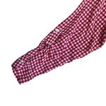 Jones New York Jones‎ New York Pink Gingham Plaid Roll Tab Sleeve Tie Front Blouse Top - L Photo 12