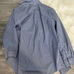 Croft & Barrow Blue and White Casual Button Down Shirt with Stripes Photo 1