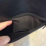 Sam & Hadley Embossed Tote Bag with half braided handles. Faux leather. Black Photo 6