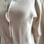 Eileen Fisher Tan Cropped Zip Up Cotton Blend Stretch Cardigan Sweater Small Photo 3