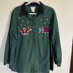 Bobbie Brooks Christmas Green Black Plaid 2X 18W/20W Grandmacore Button Down Photo 5