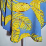 Joy Joy  Blue and Yellow Tropical Print Dolman Sleeve Blouse Size Medium Photo 3