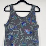 Fresh Produce  Fish Print‎ Midi DRESS Small Gray Blue Coastal Tropical Resort Photo 8