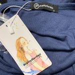 Pretty Garden Women’s Henley Top Long Sleeve Blue Ribbed Size Small NWT Photo 5