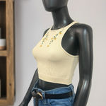  SEAMLESS EMBROIDERED TOP | ZARA SUNFLOWERS Sz XS‎ Photo 0