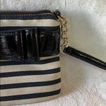 Kate Spade Alice Court Celina Black Cream Stripe Patent Leather Crossbody Bag Photo 2