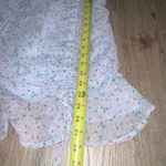 Pink Blue Floral Mini Dress Puff Sleeve Spring Easter Gender Reveal SZ Small Photo 6