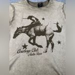 Urban Outfitters cropped shrunken baby tee cowboys club Austin Texas large Photo 1