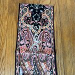 Echo‎ 100% silk scarf paisley black peach pink NWT Photo 5