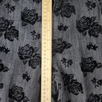 Chico's  Platinum Denim Gray Jeans Black Velvet Roses Size 1.5 / US 10 Photo 7