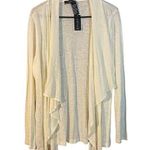 Verve Ami White 100% Linen Waterfall Draped Opened Front Cardigan Women Sz XL Photo 0