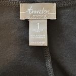 Traveler's | Black Faux Wrap Midi Dress Chico's Size 1 US Size 8 Medium Photo 4