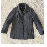 London Fog  Women's Gray Wool Blend Coat Jacket Classic Pea Coat‎ Medium Photo 3