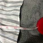 Elizabeth and James  Wide Cuff Striped Button Down White Gray Striped Shirt Large Photo 12