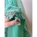 Double Zero Green Sheer Mesh Lace Top Womens Sz M Boho Romantic Photo 5