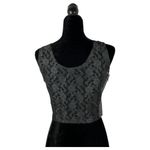 Bermans Vintage Leather Lace Black Crop Tank Women's Size Medium Photo 3