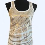 Almost Famous Gold and white vintage 2000s sequin tank top Size Medium Photo 1