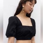 H&M  Cropped Lace Up Top Boho Medium Photo 3