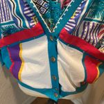 Vintage Teddi Unisex Windbreaker Shirt w/ Matching Jacket Abstract EUC Sz XL 80s Blue Photo 1