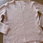 Madewell  Woodside Pullover 100% Merino Wool Sweater in Pale Pink Size Medium Photo 4