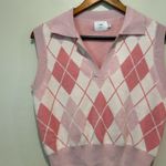 Argyle pink collared sweater vest Size XS Photo 2