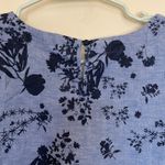 Liz Claiborne Blue Linen Blend Floral Flower Tank Top Shirt Blouse Womens Large Photo 2