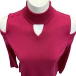 Susan Graver  Pink Mock Neck Cold Shoulder Sweater XS Photo 0