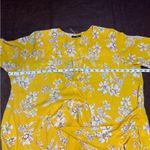 West Kei  Floral‎ Wrap Front Style Blouse Tie Yellow Womens 1X Spring Boho Photo 11