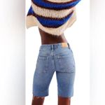 Free People NWT We The Free Ghost Town Blue Denim Long Shorts Photo 3