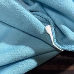 ZARA  Women Small Crop Top Blue Ribbed Knit Ruched Button Cardigan Shirt Photo 6