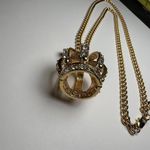 Tutti Frutti Rhinestone Royal Crown Pendant Gold Tone Chain Necklace Adjustable Photo 8