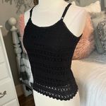 Arizona Jeans Black Crochet Tank Spaghetti Strap Cami Womens XS Photo 6