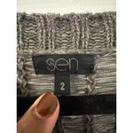 Sen Open Knit Sweater Gray V Neck Oversized Long Sleeve Asym Hem Size Wabi Sabi Photo 6