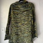 Free People Wool Blend Knit Cardigan Open Front S/P Green Yellow Boho Layer Photo 7