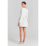 Nadine Merabi White Kimberly Embellished Rhinestone Long Sleeve Minidress US 8 Photo 3