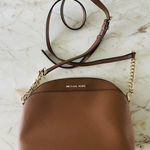 Michael Kors  Jet Set Travel Luggage Brown Leather Dome Crossbody Bag Photo 0