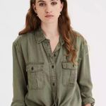 American Eagle Outfitters AE Oversized Military Button-Up Shirt Photo 0