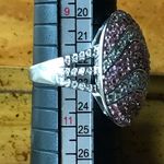 Natural Pink Sapphire Sterling Silver Cocktail Ring Size 10 Photo 3