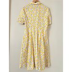 Boden Anastasia Shirtdress US 12R Lemon Pomegranate Fit & Flare Dress Cotton White Size 12 Photo 5