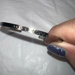 MantraBand  Silver Tone “Think Happy” Thin Cuff Bracelet Photo 0