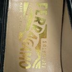 Salvatore Ferragamo  | Size 6B | Black Quilted Suede w/ Diamond Design Block Heel Photo 2