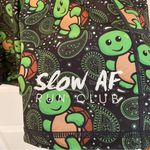 NWT Slow AF Run Club Paisley Turtle Bike Shorts Size L Large Merch Turtles Green Photo 3