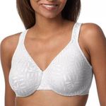 Olga Sheer Leaves Lace Full Coverage Minimizer Bra 35519 sz 38DD White New Photo 0