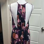 Anthropologie  Dark Navy Bohemian Floral Tiered Halter Maxi Dress Size Medium Photo 4