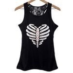 Halloween Skeleton‎ Graphic Goth Spooky Lace Women's Racerback Tank Top Size M Photo 2