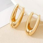 Chunky Gold Teardrop Huggie Earrings Photo 1