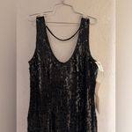 Laurence Kazar Lawrence kazar 100%silk vintage sequin NWT DRESS Size large in black Photo 3