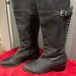 Arturo Chiang Z03- Billie 2 Blk Leather Riding Boots w/Buckle & Stud Detail 10 Photo 0
