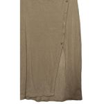 Abercrombie & Fitch  Tan Ribbed Knit Button Down Side Slit Midi Skirt Size Small Photo 6