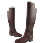 Vince Camuto NEW Preshent Women's Brown Leather Zip Knee High Riding Boots Sz 9 Photo 4